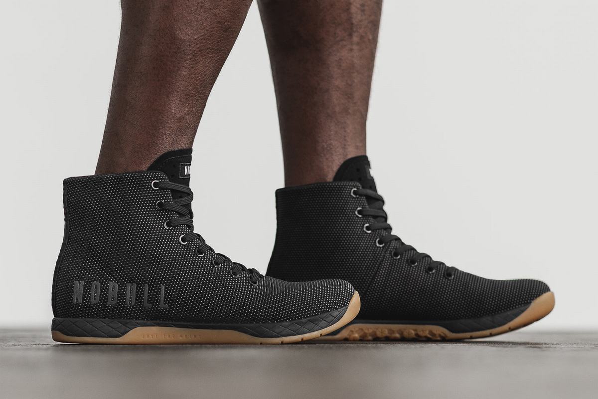 Nobull Superfabric High-Top Men's Trainers Black | Australia (DH3104)